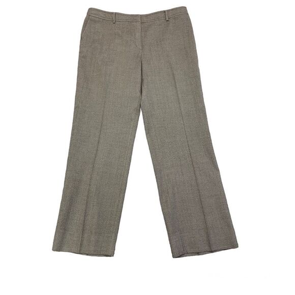 Akris Punto tan brown wool trousers dress pants Sz 12